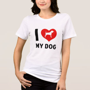 En Tri-matière J'Aime Mon T-shirt Chien