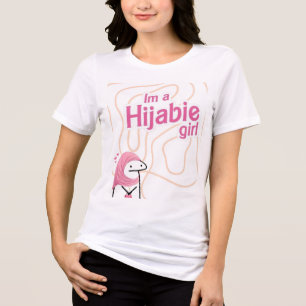 En Tri-matière Je suis un T-shirt mignon pour fille Hijabie   Gi 