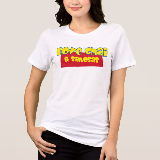 En Tri-matière Love Chai Tee | Amusant T-shirt indien Chai Samosa