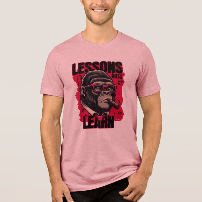 En Tri-matière Men's Gorilla Boss Lessons Learn Basic T-Shirt (Recto)