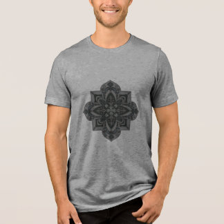 En Tri-matière Men's t-shirt with geometric gray & black mandala