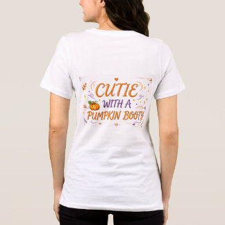 En Tri-matière Mignonne Avec Un Booty De Citrouille T-Shirt Drôle