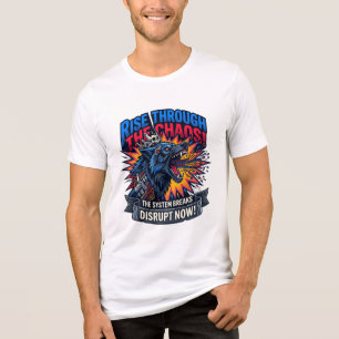 En Tri-matière Monte à travers le chaos T-shirt graphique loup cy