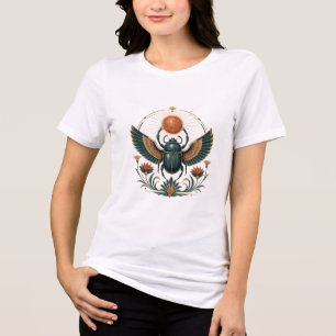 En Tri-matière Mystical Egyptian Winged Scarab Boho T-Shirt