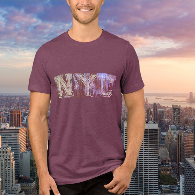 En Tri-matière NYC Nom graphique T-shirt (Créateur téléchargé)