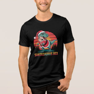 En Tri-matière Père Noël T-Rex Noël T-Shirt Festive Dinosaure Amu