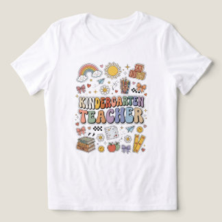 En Tri-matière Professeur de maternelle T-Shirt rétro arc-en-ciel