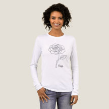 Rosa Simple Une Ligne Rose T-Shirt