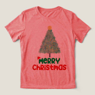 En Tri-matière Sapin de Noël scintillant "Joyeux Noël" T-shirt po