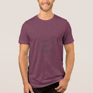 En Tri-matière Simple Script Kindness Hands Heart T-Shirt