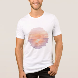 En Tri-matière Sunset Ocean Waves – Minimalist Hand-Drawn T-Shirt