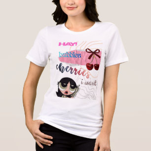 En Tri-matière T-Shirt Anime Fille Rêve Grand Graphique Mignon