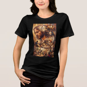 En Tri-matière T-Shirt Art Jésus-Christ   Inspirational Chrétien