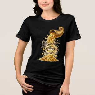 En Tri-matière T-Shirt Artistique 'Abondance Dorée Afflue Vers Mo