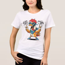 T-Shirt avec mascotte de poulet drôle – Bande dess