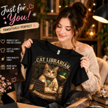 T-Shirt Bibliothécaire Félin | Chemise de Chat Ama