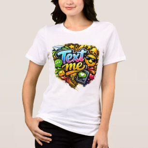 En Tri-matière T-shirt blanc pour femmes à la mode