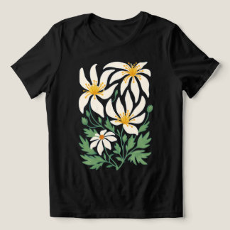 En Tri-matière T-Shirt bleu abstrait floral pour femmes Blue Radi