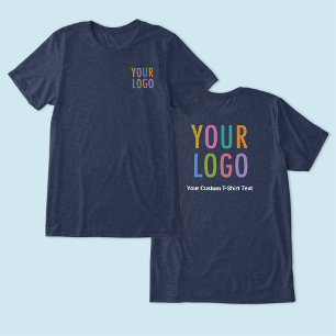 En Tri-matière T-shirt bleu marine Premium Logo personnalisé Unis