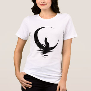 En Tri-matière T-Shirt Chat de Lune – Graphisme de Chat Noir Magi