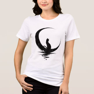 En Tri-matière T-Shirt Chat de Lune – Graphisme de Chat Noir Magi