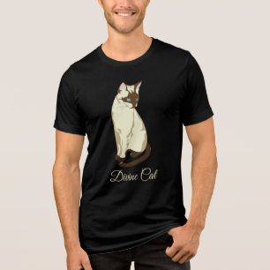 En Tri-matière T-shirt Chat Divin