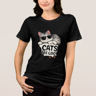 En Tri-matière T-shirt Chat Mignon Vibes Rafraîchissantes