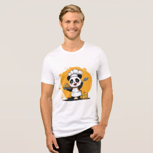 En Tri-matière T-Shirt Chef Pancake Panda - Petit-Déjeuner Délici