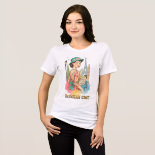 En Tri-matière T-Shirt Chic Parisien, Mode Française Vintage Eiff