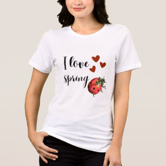 En Tri-matière T-Shirt coccinelle 🐞 J'adore le printemps – 