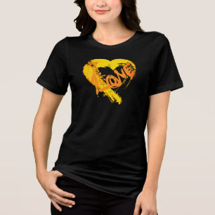 En Tri-matière T-shirt Coeur Amour citrouille