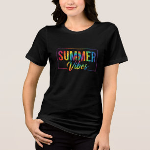 En Tri-matière T-shirt Cravate-teinture Vibes - Arc-en-ciel color