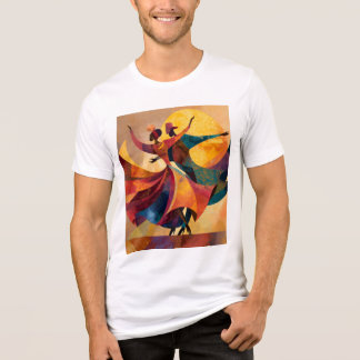 En Tri-matière T-Shirt d'Art de Danse de Couple Africain