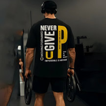 T-shirt de gymnastique masculin - "N'abandonnez ja