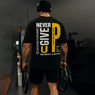 En Tri-matière T-shirt de gymnastique masculin - "N'abandonnez ja