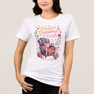 En Tri-matière T-shirt de la grand-mère la plus heureuse sur Terr