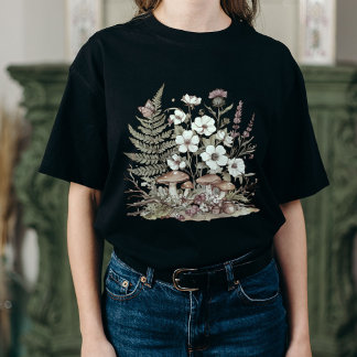 En Tri-matière T-shirt de la nature esthétique de fleurs sauvages