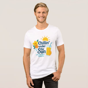 En Tri-matière T-shirt de plage d'été – Chillin' Under the Sun 