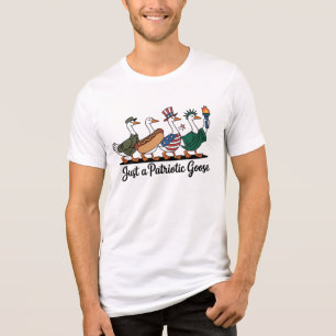 En Tri-matière T-shirt des oies patriotiques marchant - Drôle 4 j
