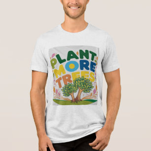 En Tri-matière t-shirt design Plante Plus d'arbres,