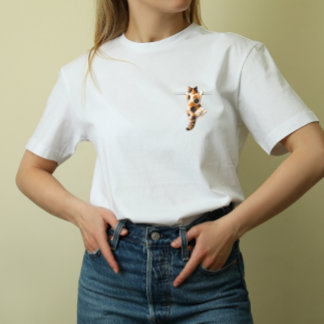En Tri-matière T-shirt drôle "Calico Cat, tiens bon"