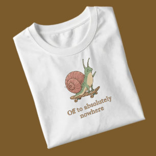 En Tri-matière T-shirt drôle d'escargot sur skateboard – Joli, es