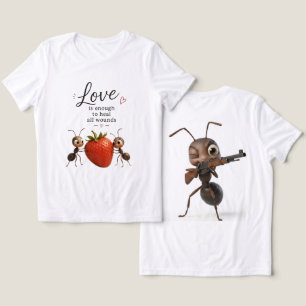 En Tri-matière T-shirt drôle et mignon avec des fourmis qui aimen