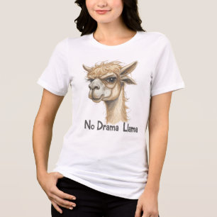 En Tri-matière T-shirt drôle « No Drama Llama » pour les amoureux
