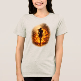 En Tri-matière T-shirt Elle Marche à Travers le Feu