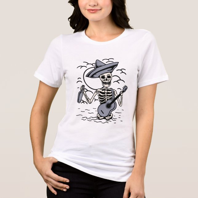 En Tri-matière T-shirt esthétique gothique corbeau crâne sorcière (Recto)