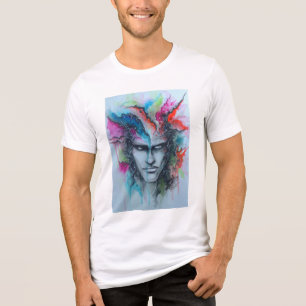 En Tri-matière T-shirt face aquarelle