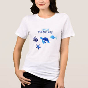En Tri-matière T-Shirt Femme Arc-en-Ciel Vague Unité Journée Mond