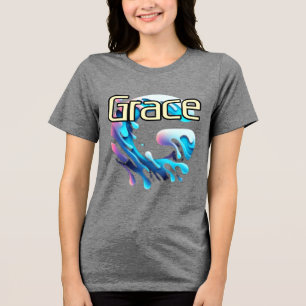 En Tri-matière T-shirt Femme Bella+Canvas, Blanc, Adu