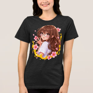 En Tri-matière T-Shirt Fille Anime Kawaii Fleur de Cerisier Sakur